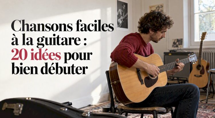 Un amateur joue une mélodie à la guitare