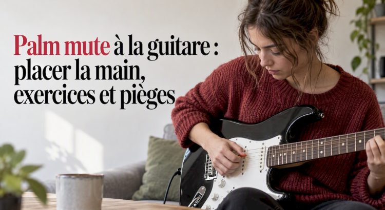 La main droite étouffe les cordes près du chevalet