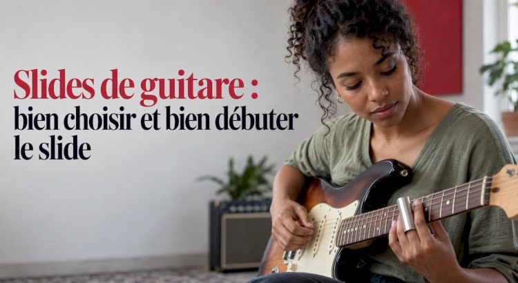Guitariste débutante jouant avec un bottleneck