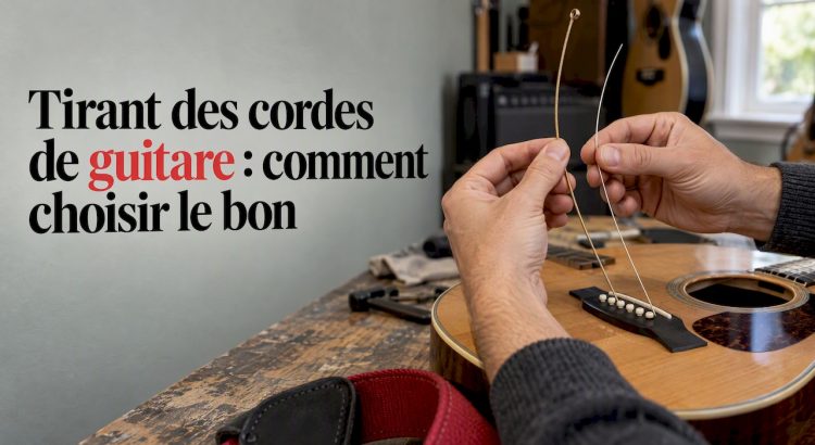 Cordes de tirants variés à côté d’une guitare