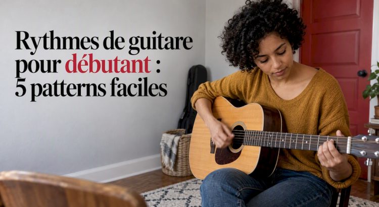 Nouvelle guitariste en train de jouer un rythme